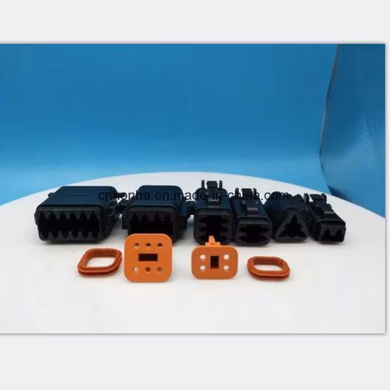 Deutsch Dt 2-12p männlicher und weiblicher wasserdichter Auto-Kabelbaum-Stecker mit Stiften/Klemmen, versiegelte Kfz-Steckerbuchse mit schwarzer Farbe