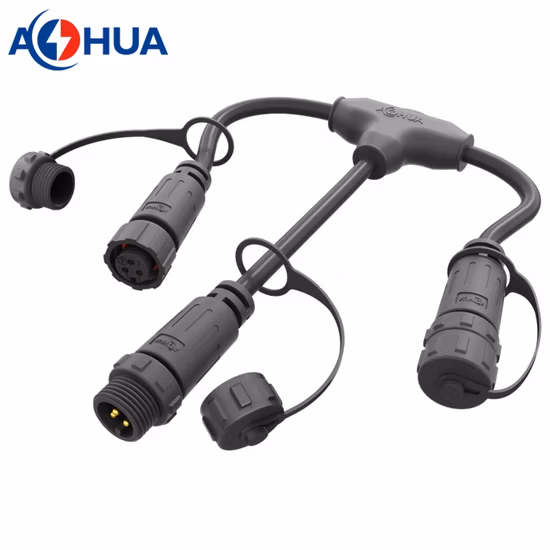 PVC/Nylon Wasserdicht LED IP67 Draht Männlich Weiblich Rundsteckverbinder Elektrisches Kabel IP68 220V Stecker M15 Gyd Bett Stecker